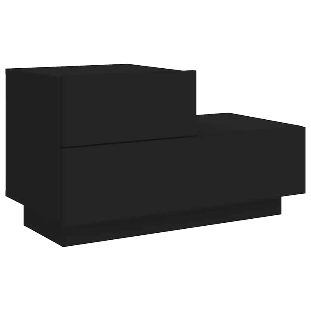 Nachttisch mit LED-Leuchten Schwarz 70x36x40,5 cm
